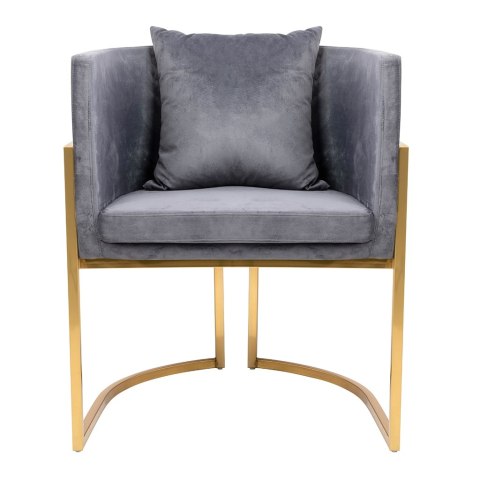 Fotel CHLOE VELVET ciemny szary - metal, welur