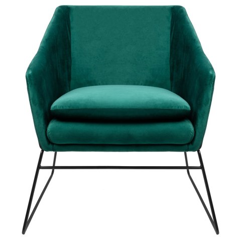 Fotel EMMA VELVET ciemny zielony - welur, metal