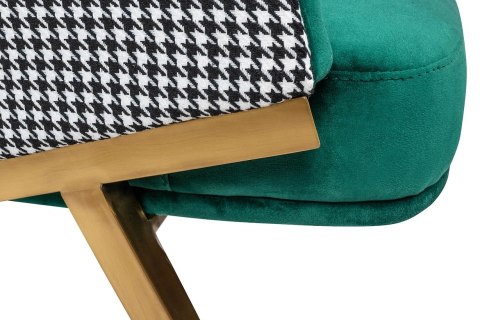 Fotel HAMPTON VELVET ciemny zielony - welur, metal