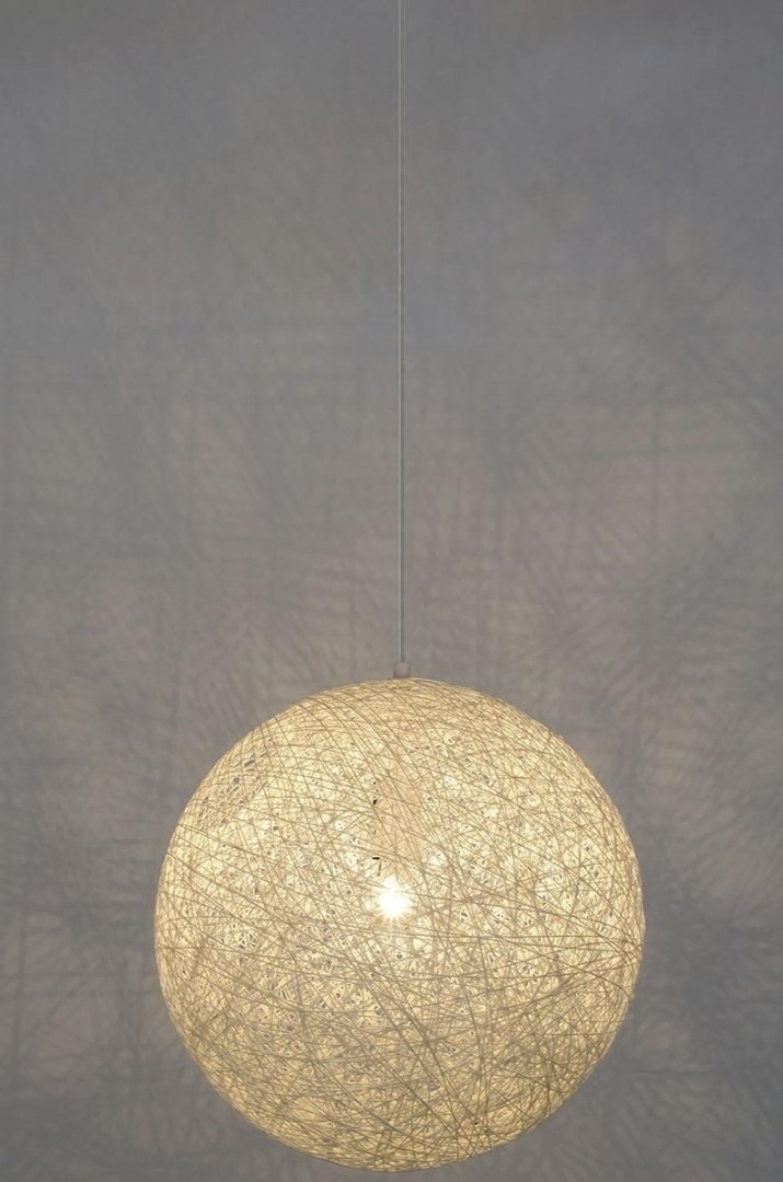 Lampa wisząca LUNA 110 biała - sznurek konopny