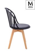 MODESTO krzesło ALBERT czarne - polipropylen, ekoskóra, drewno bukowe