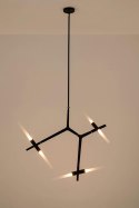 Lampa wisząca CANDELABR 6 czarna - aluminium, szkło