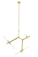 Lampa wisząca CANDELABR 6 złota - aluminium, szkło