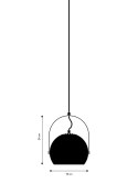 FRANDSEN lampa wisząca BALL W/HANDLE czarny mat